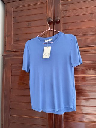 Blusa Zara Azul Mujer Talla L