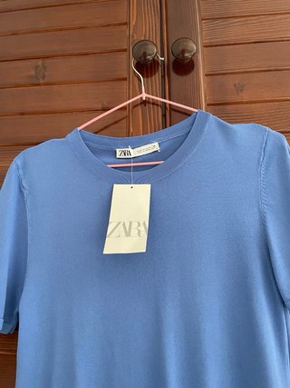 Blusa Zara Azul Mujer Talla L