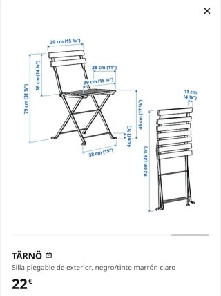 Mesa Plegable Jardín/Terraza (IKEA TÄRNÖ)