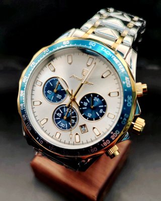 Reloj Cronógrafo Dorado Blanco