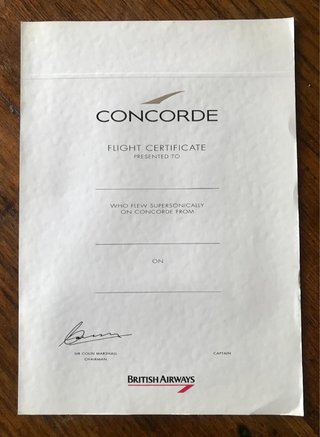 Memorabilia Passenger Concorde
