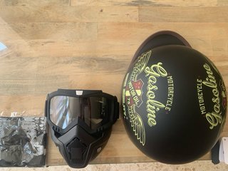 Casco Moto Jet Retro Gasoline