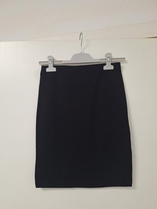 Falda midi bandage negra asimétrica elástica M