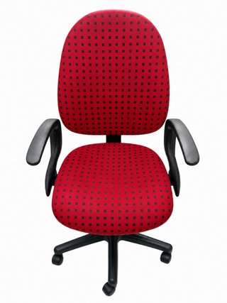 Silla de escritorio acolchada roja y negra