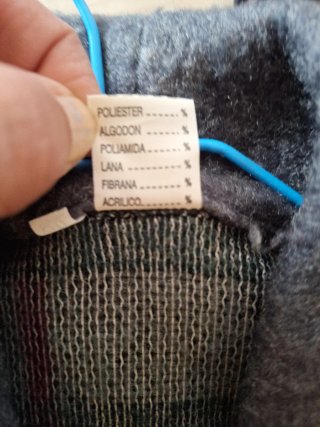 Bata de hombre cuadros gris y verde y azul.