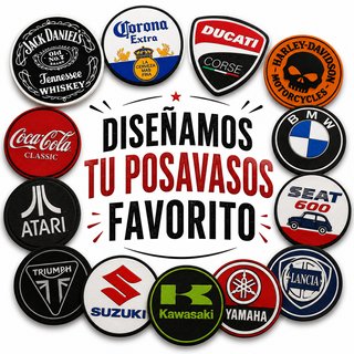 Posavasos personalizados con soporte 3D