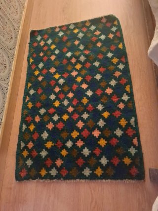 Alfombra lana hecha a mano años 70