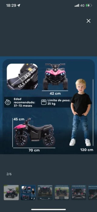 Quad Eléct rico Infantil Rosa y Negro