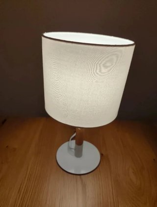 Juego 2 Lámparas Mesilla de color Madera y blanco