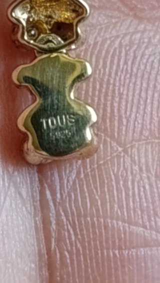 Pendientes Tous plata Oso Baño Oro