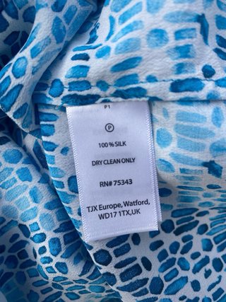 Blusa sin mangas 100% Seda Azul Mercer & Madison S