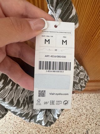 Bolso Oysho estampado caqui nuevo