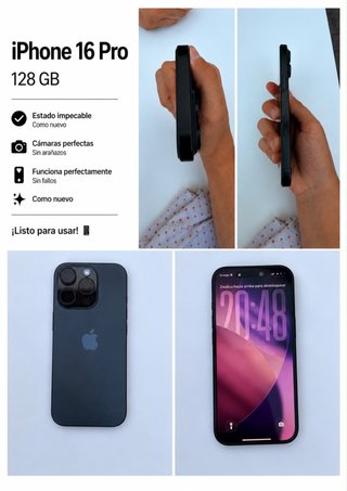 iPhone 16 Pro 128 GB Negro/Gris