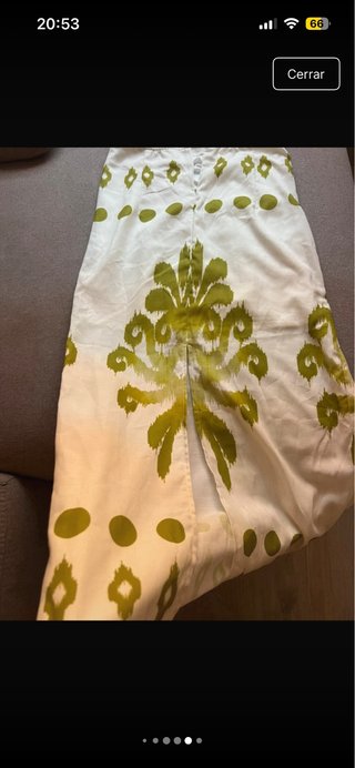 Vestido largo verde estampado