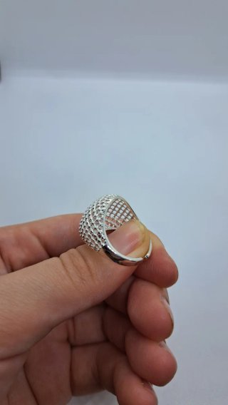 Anillo Plata Ley 925 Malla Ajustable