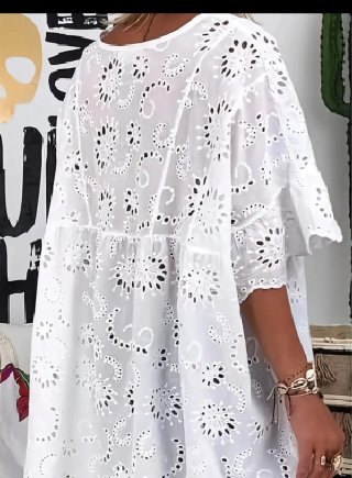 Blusa blanca bordada talla única
