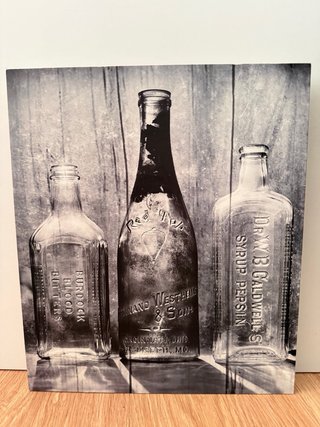 Cuadro Botellas Antiguas Madera
