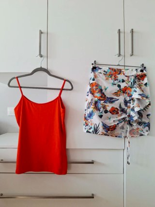 Top Zara naranja tirantes finos Talla L
