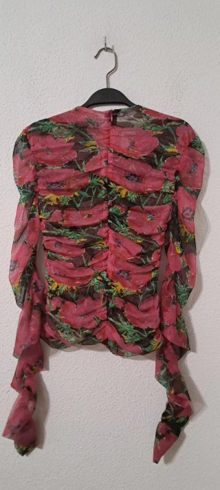 Blusa Zara Estampada Flores Manga Larga