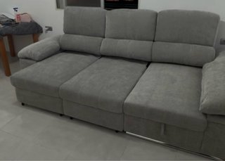 Chaiselongue gris de tela