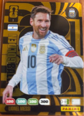 Ficha Messi Golden Ball Panini Mundial 26