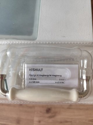 Tirador HISHULT IKEA Blanco y Cromado
