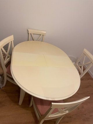 Mesa comedor vintage extensible + 4 sillas
