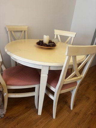 Mesa comedor vintage extensible + 4 sillas