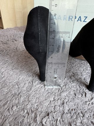 Zapatos de salón negros efecto ante talla 39