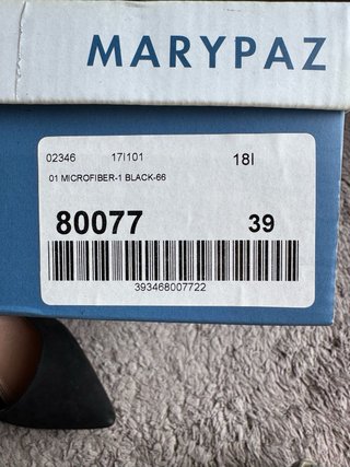 Zapatos de salón negros efecto ante talla 39