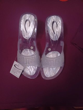 Sabot donna trasparenti argento