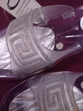 Sabot donna trasparenti argento