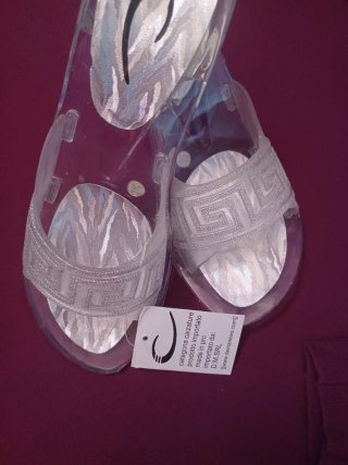 Sabot donna trasparenti argento