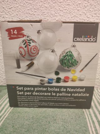 Set 4 Bolas Navidad para Pintar Crelando