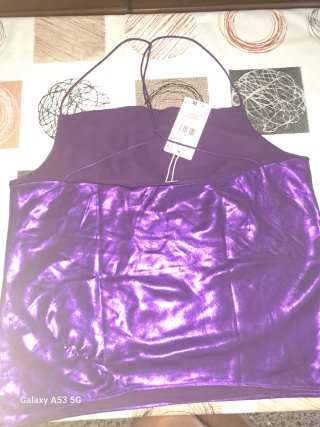 Top Mango Morado Talla S