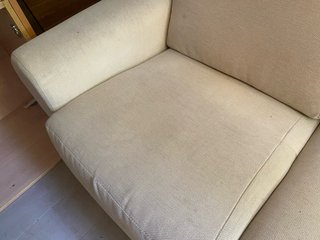 Sofá de 2 plazas beige tela
