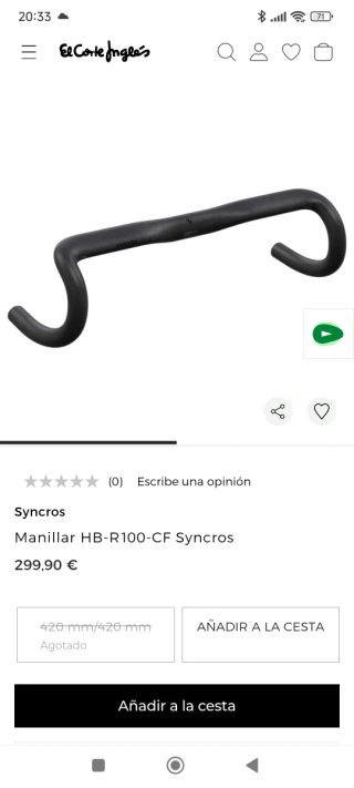 Manillar Syncros Carbono Carretera