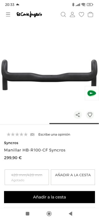 Manillar Syncros Carbono Carretera