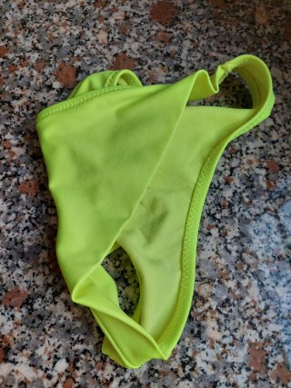 Set 3 slip bikini nero e giallo fluo