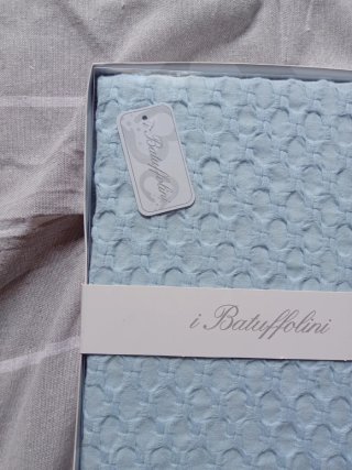 Copertina neonato in cotone azzurra