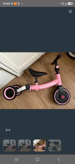 Bicicleta infantil rosa Elfinbike