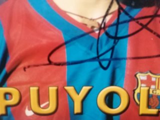 Postal FC Barcelona Carles Puyol - Autógrafo