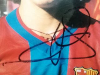 Postal FC Barcelona Carles Puyol - Autógrafo