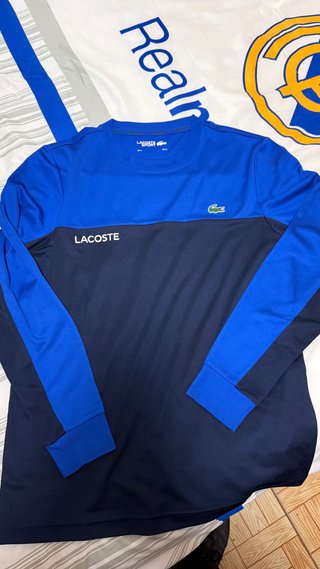 Polo Lacoste Manga Larga Azul