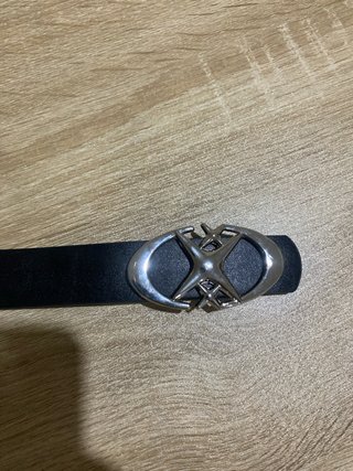Cintura Nera Y2K Fibbia Croce Stellata