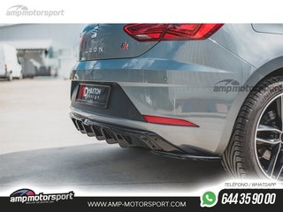 DIFUSOR TRASERO SEAT LEON 5F 2017-2020 NEGRO BRILLO