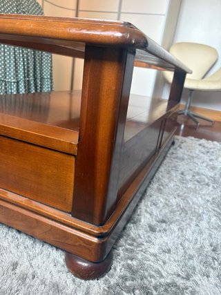 Mesa de salón madera y cristal