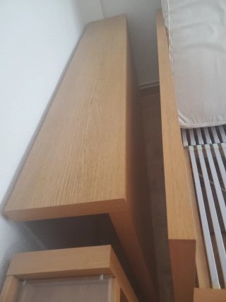 Cama Matrimonial Madera y Tela
