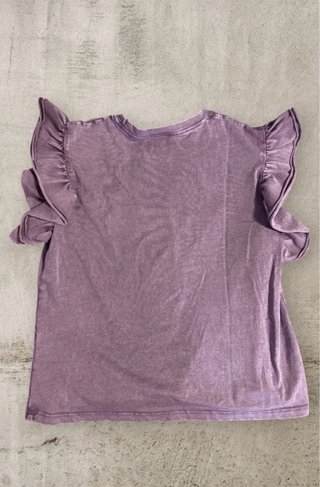 T-shirt Off-White viola con rouches