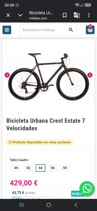 Bicicleta Fixie Crest ESTATE Negra
